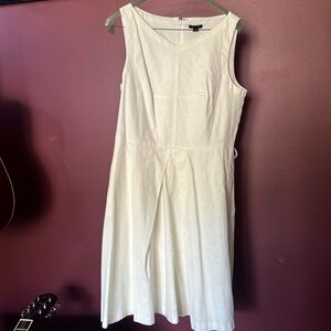 White linen Ann Taylor dress